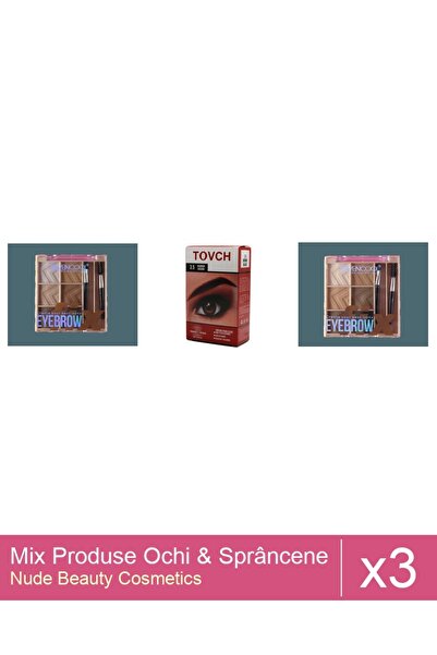 Makeup Set Mix 3 produse Rimel Sprancene: Fard de sprancene SevenCool, Nr 3, ...