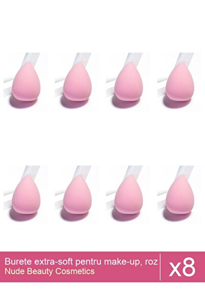 Makeup Set of 8 extra-soft makeup sponges, powder pink