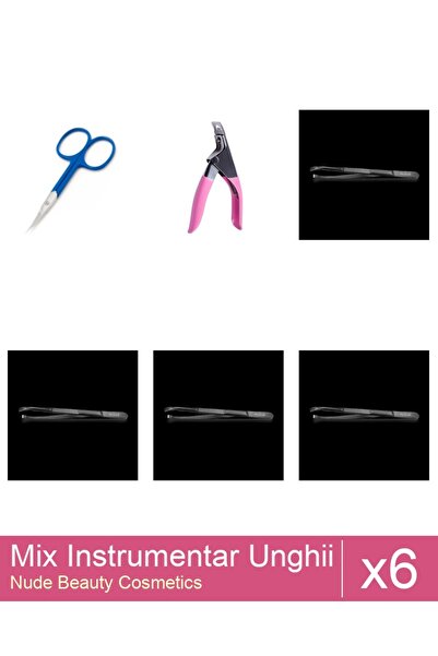 Makeup Set Mix 6 produse Forfecute: Penseta profesionala neagra subtire - One...