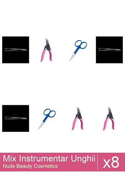 Makeup Set Mix 8 produse Forfecute: Penseta profesionala neagra subtire - One...