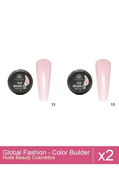 Makeup Set 2x Global Fashion - Color Builder Gel UV 15g, Nr.13 - Powdery Peony