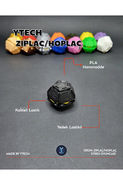 YTECH Hoplaç/Zıplaç Stres Oyuncağı Siyah