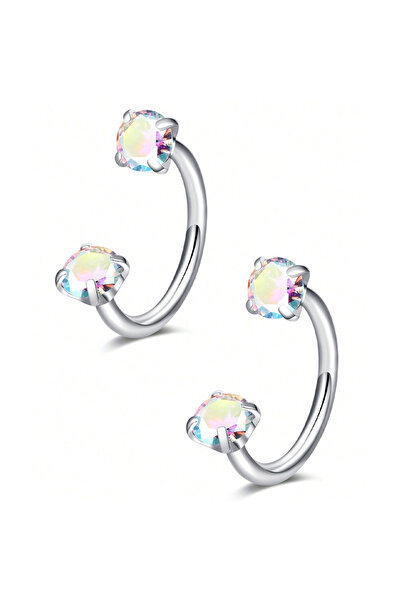 Choice1 حلقات وأقراط أنف على شكل حرف C وحلزونية، 18G 1.0x8mm، ستايل 5، قطعتان...