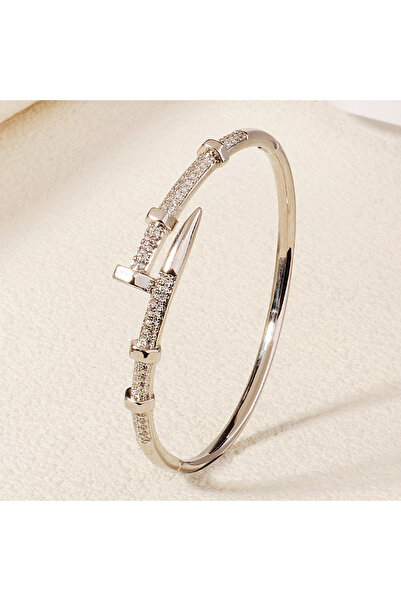 Choice1 BS-J5507S Classic Copper-Inlaid Zircon Open Bangle for Women Fashion ...
