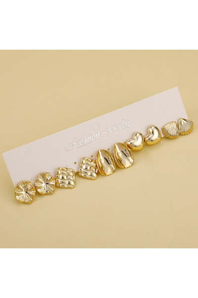 choice2 153G(5pairs) 5pairs-40pairs Cute Golden Plated Stud Earrings Set, Com...