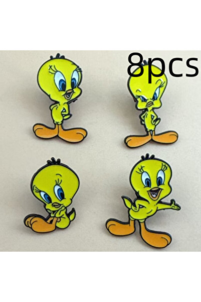 Choice Gold-color 8pcs Cute Yellow Duck Enamel Pins Creative Cartoon Animal L...