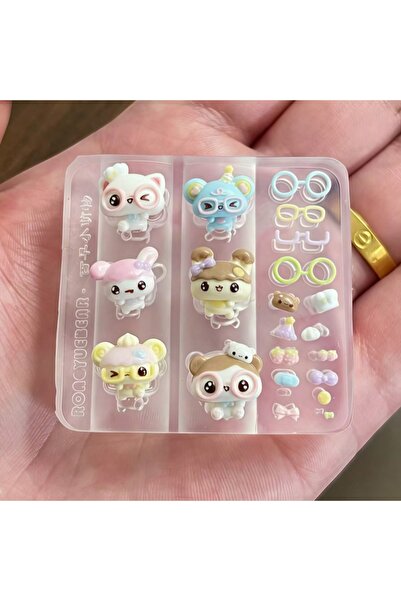 Choice1 PF-337 Silicone Nail Art Mold Cute Cartoon Pet Bear Frame Dessert Acc...