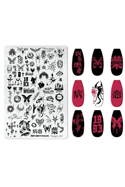 Choice4 13 Dark Series: Gothic Style Matte Steel Nail Art Stamping Plate Punk...