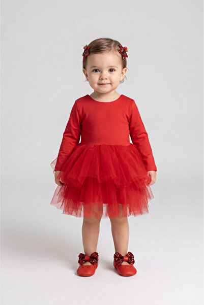 Le Mabelle Baby Girl Ballerina Dress with Red Tutu Skirt - Miranda