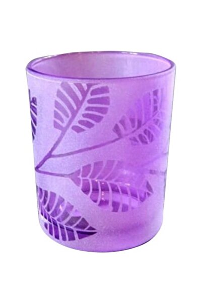 Goliat suport de lumânări, mic, violet, cu model de frunze