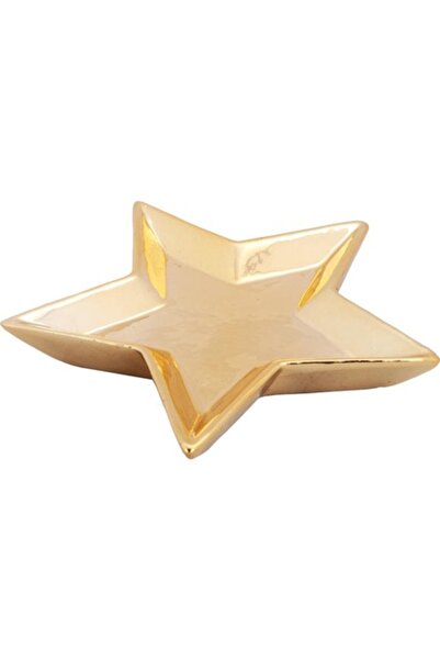 Goliat Suport lumânare, Goliat, ceramică, auriu, 12cm