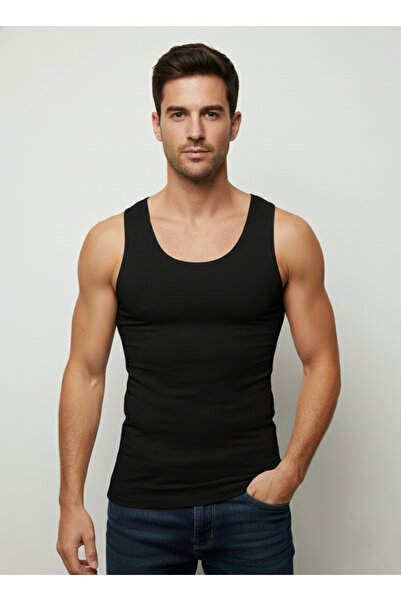 OBJE Men's Black Color Corset Undershirt