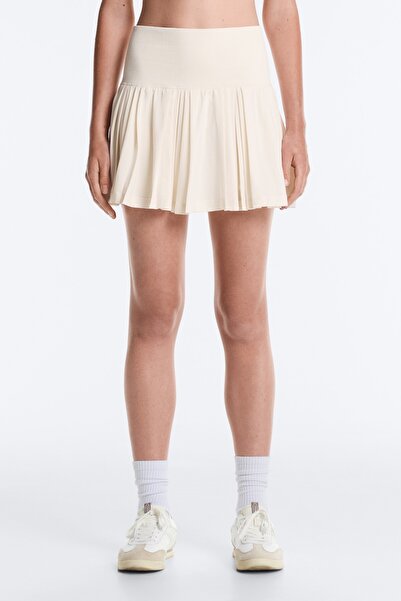Oysho Pleated high-rise seamless short skirt