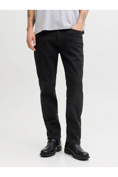 Jack & Jones Men's CLARK Jeans, Mid-Rise, Regular Fit, Black, 33, 32