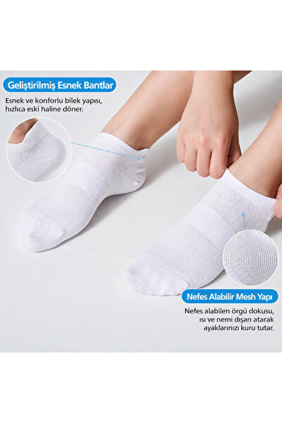 JUST SOCKS Unisex Sports Shoes White'5-Piece'