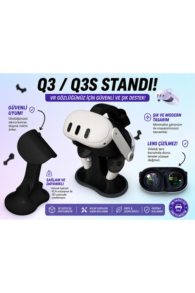 Print Zone Vr Stand Compatible with Meta Quest 3 and 3S - Desktop Glasses and...