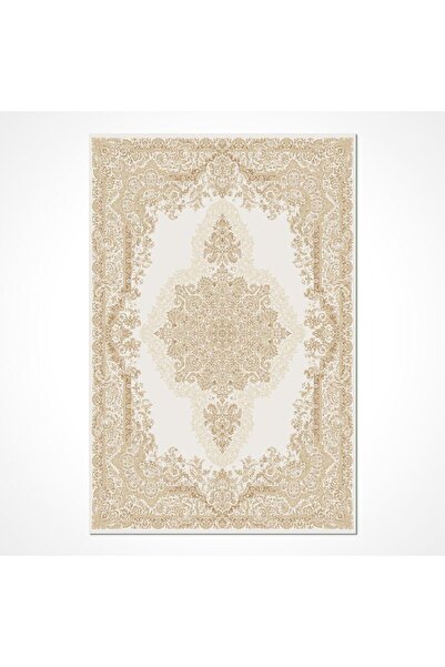 halinet Halı.Net Cream Modern Washable Non-Slip Living Room Carpet Cr-İskandi...