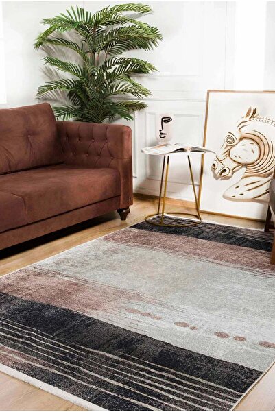 halinet Halı.Net Gray Vintage Antique Washable Non-Slip Living Room Carpet Ha...