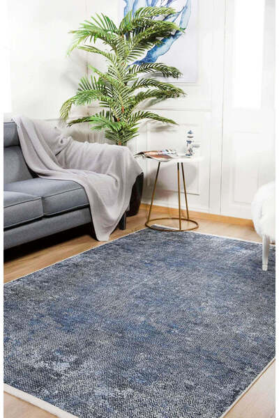 halinet Halı.Net Anthracite Modern Washable Non-Slip Living Room Carpet Haln-...
