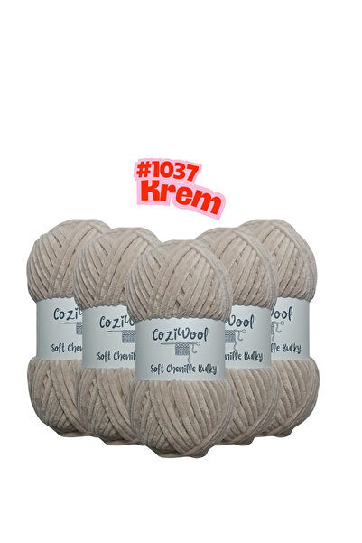 Coziwool Kadife El Örgü İpliği Soft Chenille Bulky 5'li paket, 5X100 Gr. 120 ...