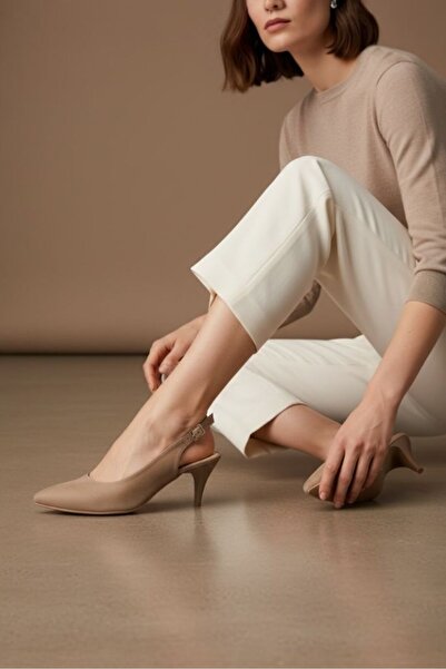 Fitbas 111215 327 Kadın Ten Süet Büyük & Küçük Numara Stiletto