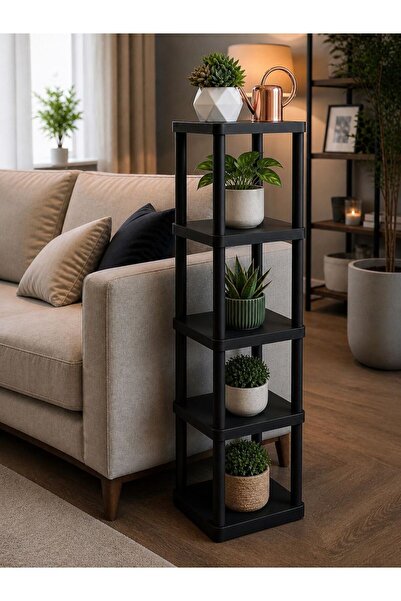 CasaNovi Sakura 5 Katlı Çiçeklik Saksılık Siyah