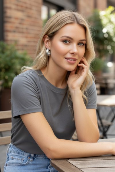 LYRA Bags & Accessories Steel Silver Color Daily Hoop Earrings