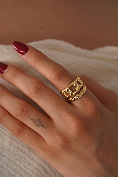 AŞIK ACCESSORIES 2 Li Chain Ring Set