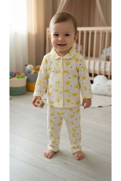 BUUFUU Bebek Yenidogan Çocuk Kiz Erkek Pamuklu Oyali Pijama Takımı Hediyelik