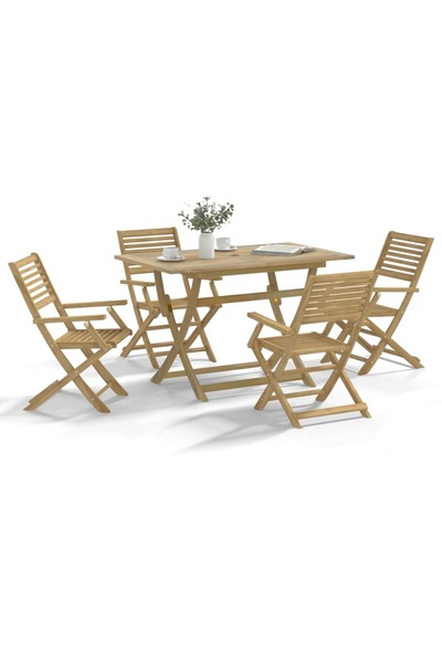 vidaxl Set mobilier de gradina, 5 piese, lemn masiv de acacia