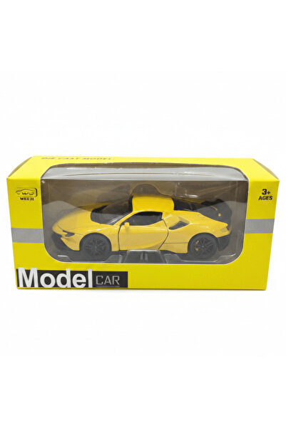 WJ Die-Cast Model Car 1:36 Scale – Yellow Sports Car (Ages 3+)