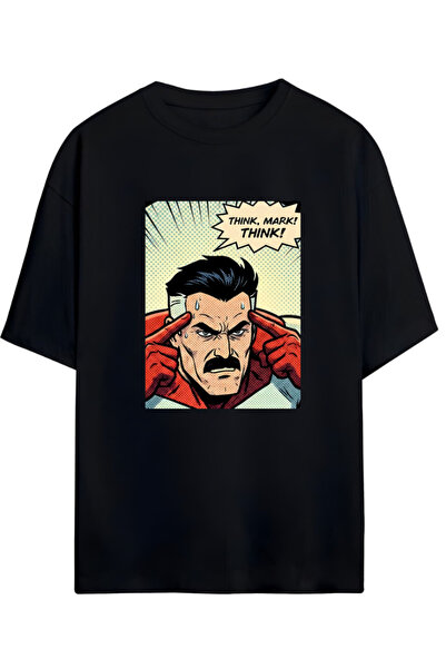 Grafftee Clothing INVINCIBLE NOLAN OMNI-MAN "THINK MARK,THINK"YAZILI ÖN VE SI...