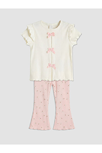 LC Waikiki Rmz Gi̇yi̇m Farkiyla Bowknot Baby Girl Set