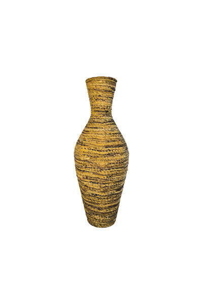 inart Διακοσμητικό βάζο Lerpon banana rope σε φυσική απόχρωση Φ40x100εκ
