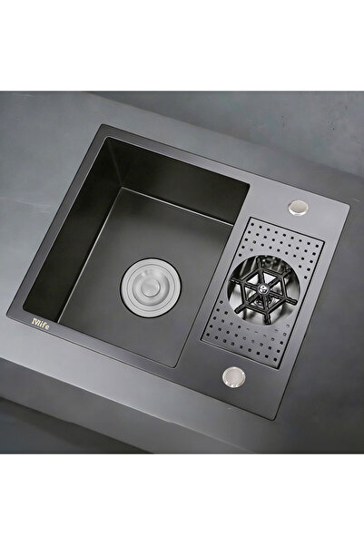 IVlife Coffee bar sink with rinser 50X40 nano Black without faucet