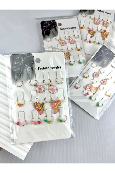Charm Beaded Hair Earrings 1 Set