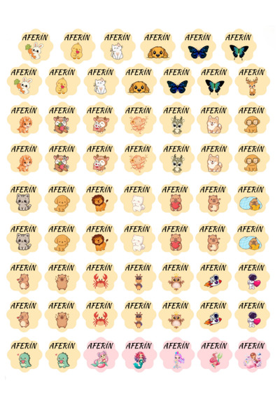 Huggy Craft Öğretmenlere Aferin Yazılı Çok Karakterli Sevimli Sticker Seti - ...
