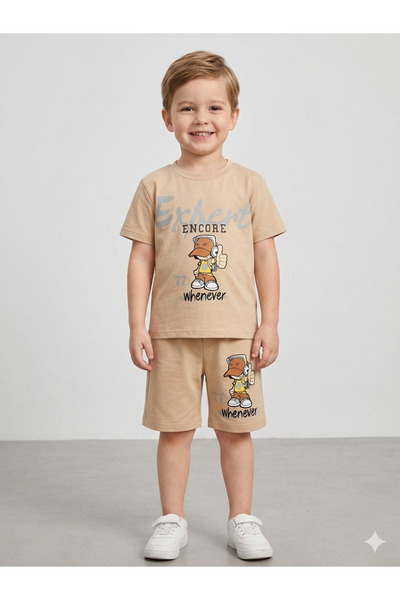 ZEYBABY costum din bumbac pieptănat din două piese pentru băieți