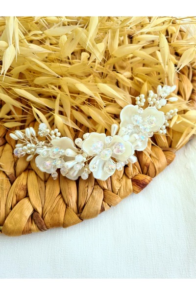 miragejewelrydesign مشبك شعر أبيض مصنوع يدويًا للعروس، تاج العروس، إكسسوارات ...