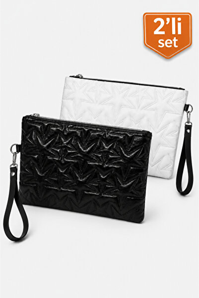 Adelina Bags حقيبة يد بتصميم نجمة مكونة من قطعتين مع حزام للمعصم