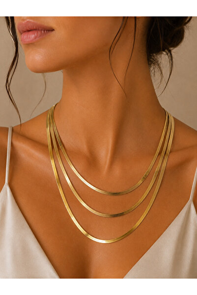 Selay Accessory قلادة متعددة الصفوف من السلاسل