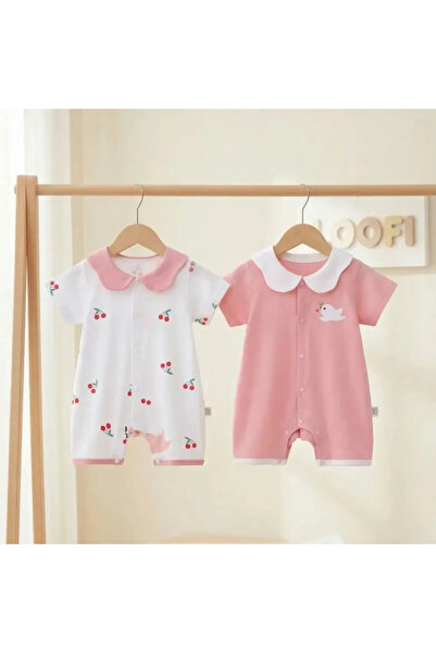 LOOFI Two-Piece Set of Baby Rompers with Stylish Collar, Made of Cotton (Newb...