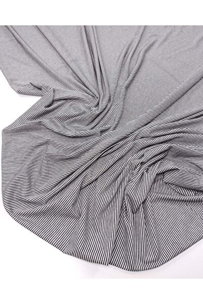 Kumaş Parça Black and White Single Jersey Combed Cotton Fabric Striped Soft F...