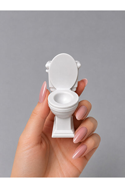 CharmFancy 1:12 Ölçek Tuvalet Wc Banyo Bebek Ev Malzemeleri Diorama Dollhouse...