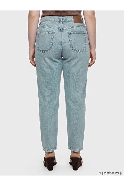 LC Waikiki Γυναικείο τζιν παντελόνι μπλε Slim Mom