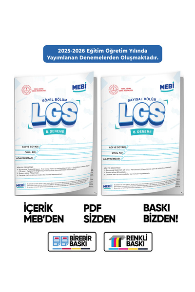 İnformal Yayınları 2026 LGS 8.Sınıf MEB ONLİNE Türkiye Geneli 8. Deneme (Sayı...