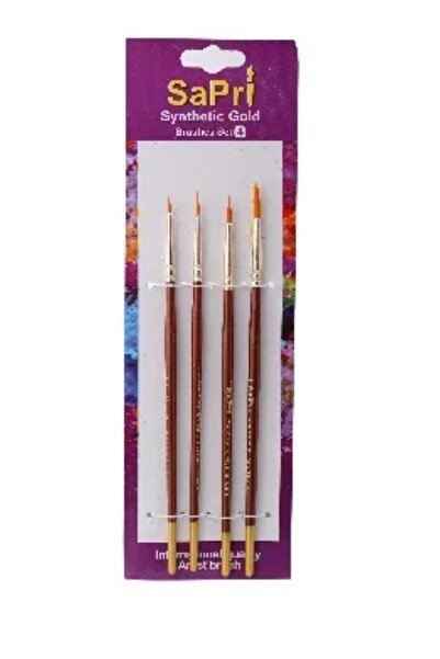 EDU EDUPLAN BRUSH SAPRI 66 SYNTHETIC GOLD ROUND SETOF 4 (Nos 0-2-4-6)