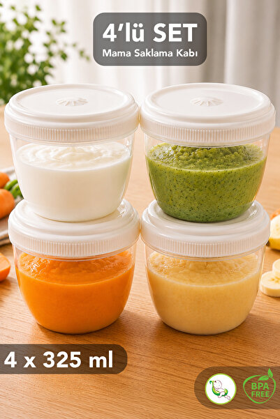 Meleni Baby 4-Piece Food Container Set - Mother Baby Milk Food Container Suit...