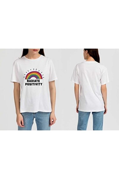 not T-Shirt For Women - Printed Design (Radiate Positivity)| Round Neck Regular Fit
