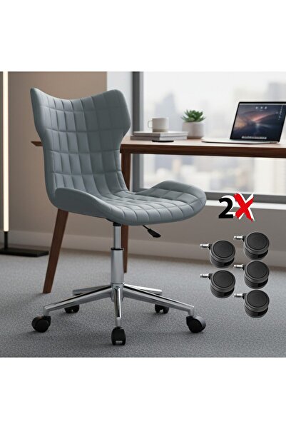 Kdhome Scaun Birou OfficeGlide Nova, Slim, Cadru Metalic, 2 Seturi Roti, Inal...